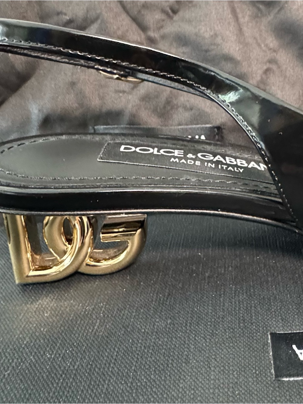 Dolce & Gabbana Black Leather Logo Heel Bag